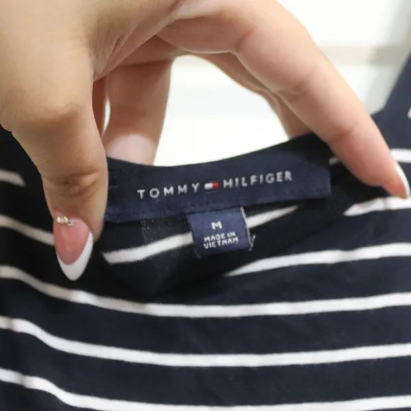 Tommy Hilfiger Navy Blue Striped Romper Sz M - Image 7