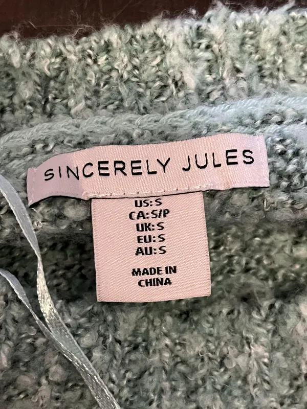 Sincerely Jules Sweater Womens Small Multicolor Patchwork Chunky Knit Cropped - Image 7