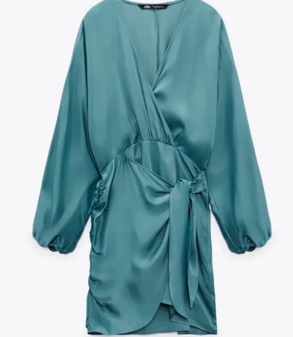 ZARA SATIN EFFECT WRAP DRESS - Image 3