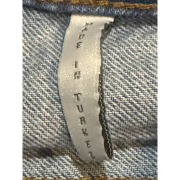 One Teaspoon Bandits Trucker Denim Distressed Raw Hem jorts Size 27 - Image 5