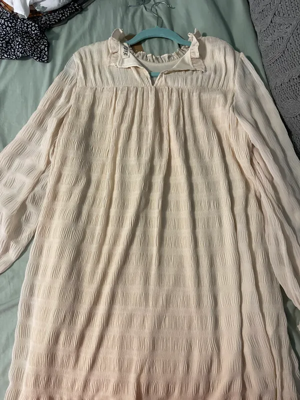 Listicle Cream Long Sleeve Dress - Image 6