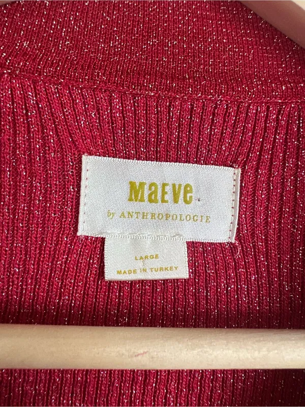 Anthropologie Maeve Ribbed Polo Top - Image 2