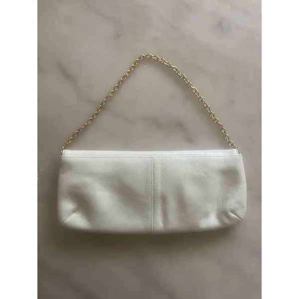 Hobo Vintage White Patent Leather Retro Style Handbag - Image 10