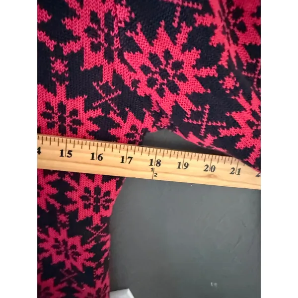 Obermeyer Womens Pink Black Snowflake‎ Fair Isle Wool Blend 1/4 Zip Sweater S - Image 7