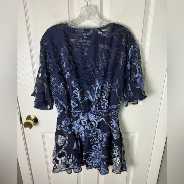 Free People Manuka Burnout Velvet Mini Dress S - Image 3