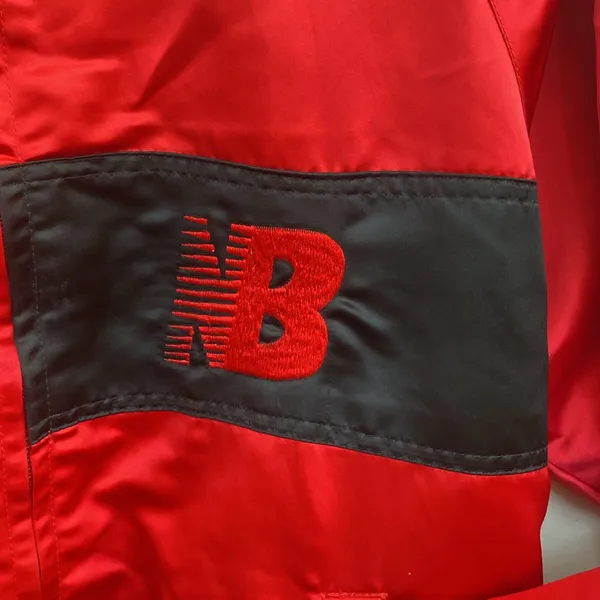 VINTAGE 80s New Balance Satin Bomber Varsity Jacket Sz M Custom Shyla Embroidery - Image 4