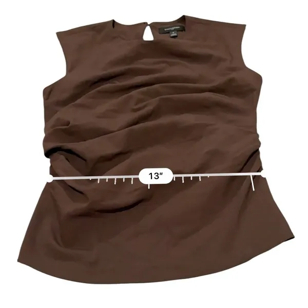 Banana Republic Top Womens 4 Brown Ruched Draped Sleeveless Keyhole Blouse NEW - Image 8