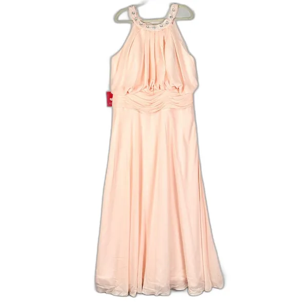 JJ's House Halter Neck Chiffon Bridesmaid Dress Size 18W Pearl Pink NWT - Image 3