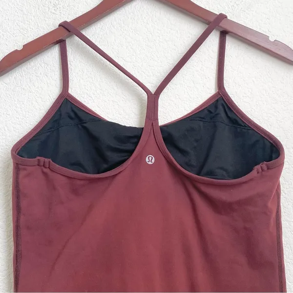 LULULEMON Power Y Tank Luon Bordeaux Drama Maroon Tank Size 10 - Image 6