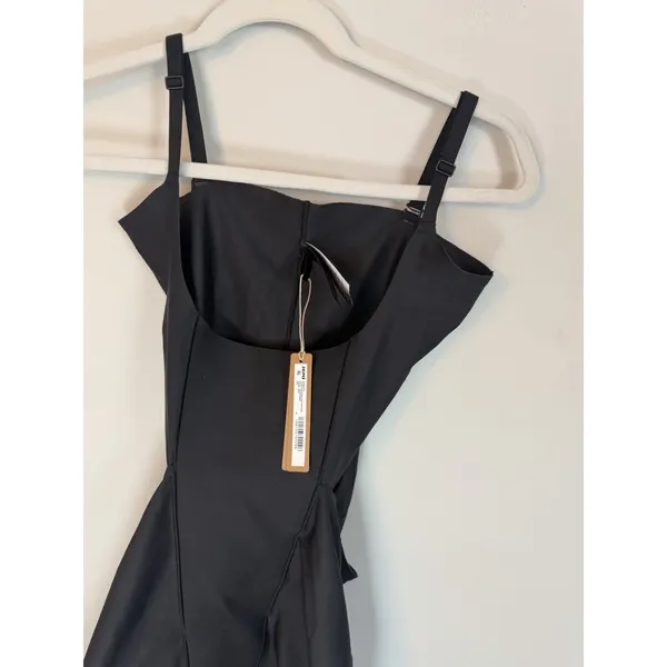 SKIMS Body Core Sculpt Open-Back Mid-Thigh Bodysuit Black Sz L NWT $94 - Image 11