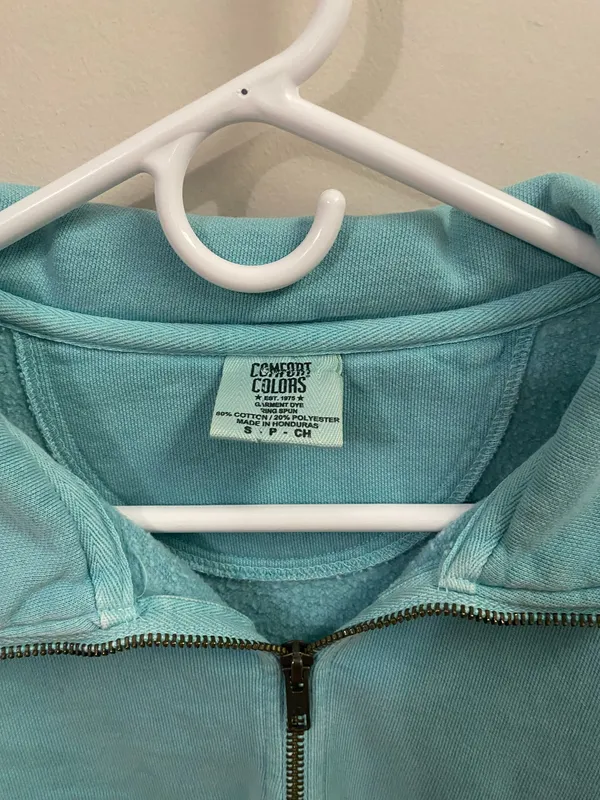 Comfort Colors Teal Quarter-Zip Sweater - Image 4