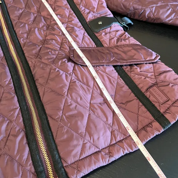 Hunter Original Women's Quilted Jacket Plum Purple Gold Zip Puffer Coat Medium - Image 13