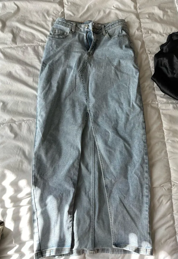 Princess Polly Denim Maxi Skirt Slit - Image 3