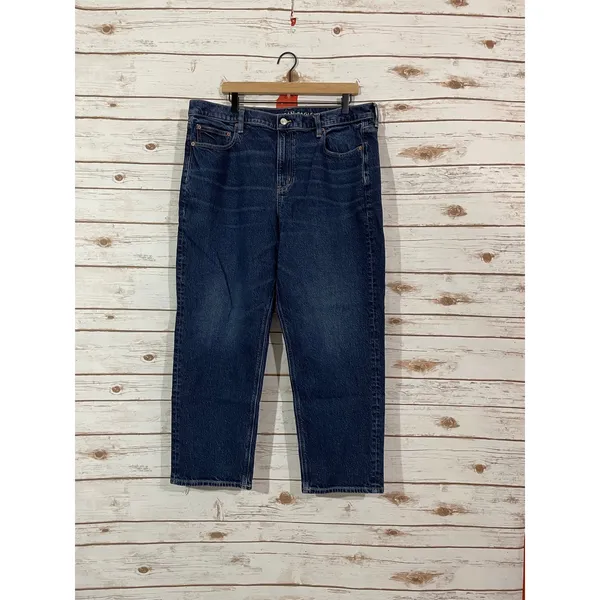 American Eagle Stretch Super High-Waisted Ankle Straight Jean - Dark Wash - 18 - Image 15