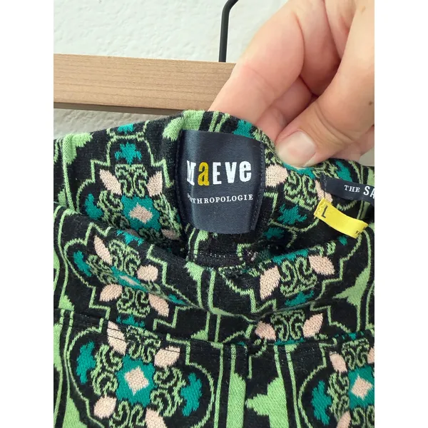 Anthropologie Maeve Size Large Flared Pants Sabine Knit Kick Flare Retro Funky - Image 4