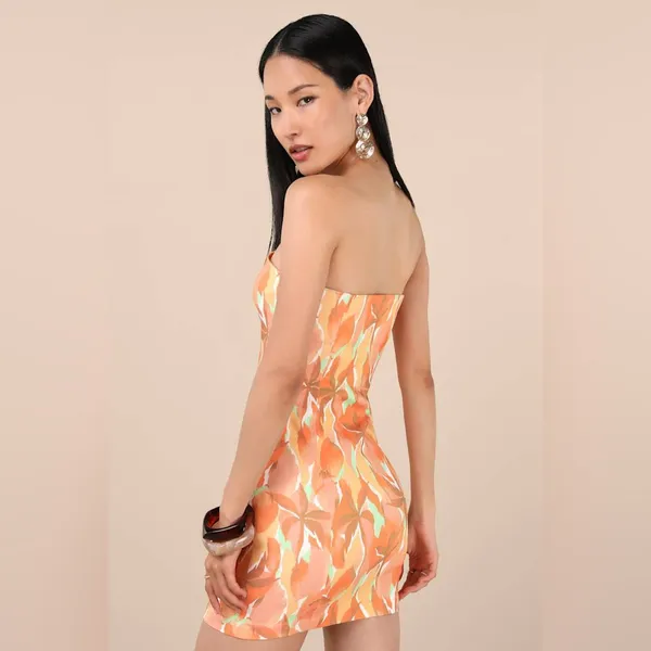 LULU’S Rovena Orange Multi Floral Print Mini Dress - Image 6