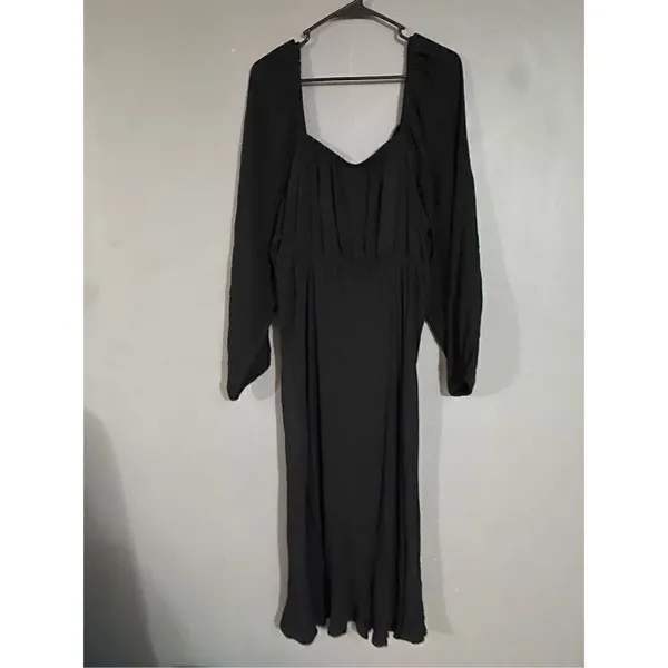 Ava & Viv Black Scoop Neck Off Shoulder 3/4 Sleeve MIDI Dress Size XXL NWT - Image 7