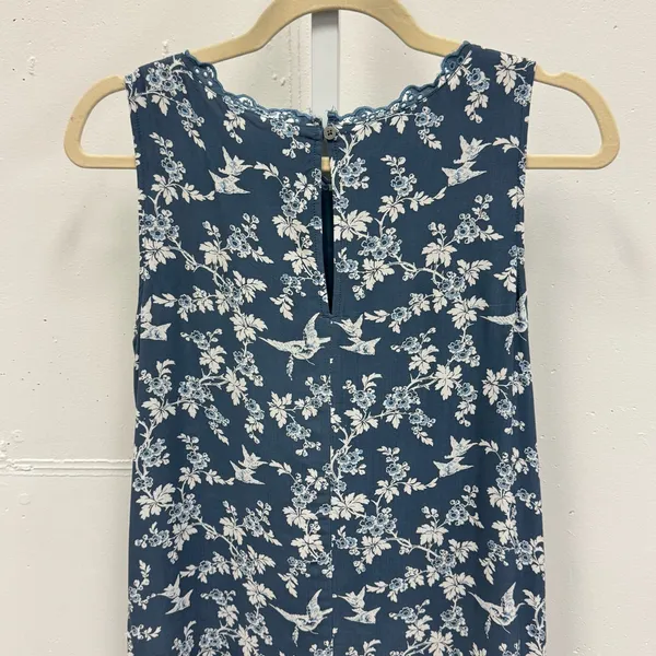 LOFT Bird Novelty Print Shift‎ Mini Dress Blue White XS - Image 8