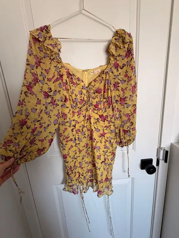 For Love & Lemons Beaumont Cinched Ruffle Mini Dress - Image 7