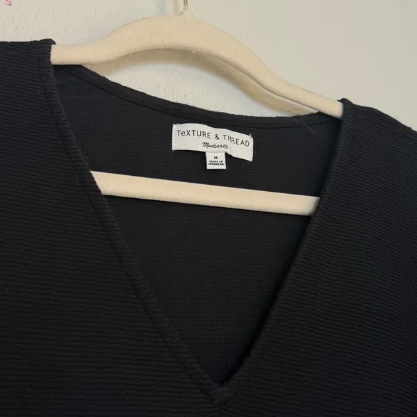 Madewell 100% Cotton Top | Whimsigoth Long sleeve Black Fall tops - Image 2