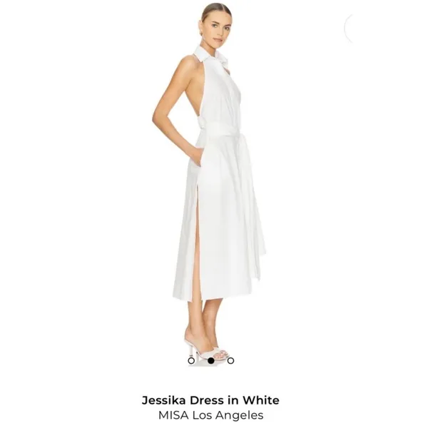 MISA Los Angeles Jessika White Halter Dress NWT Size M - Image 13
