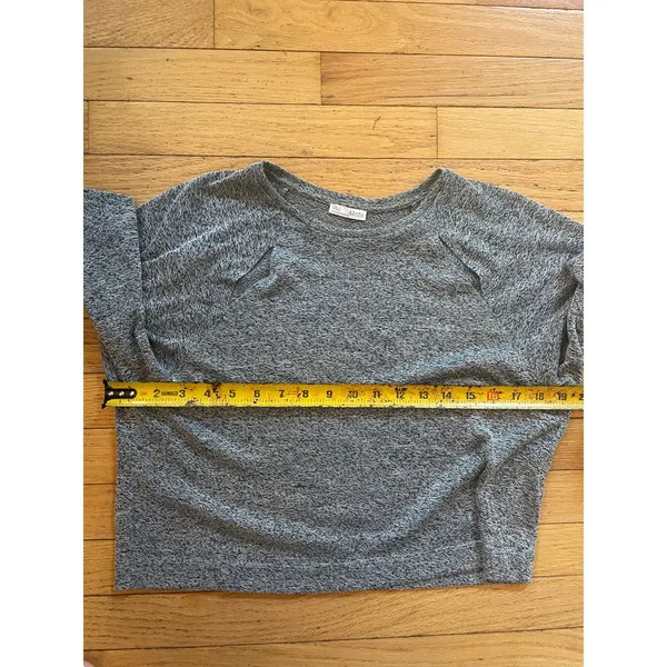 Zara gray crop top with double slit front‎ shoulders size medium - Image 2