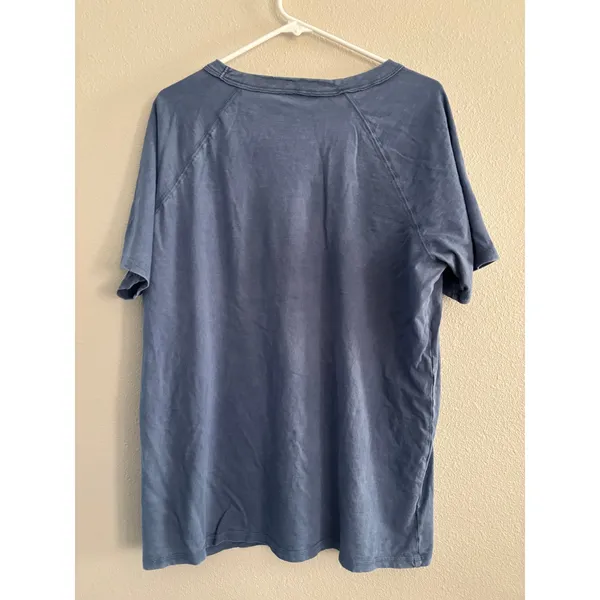 Aerie Shirt Womens M Blue Distressed Oversized Boho Soft Lounge Sporty Casual - Image 2