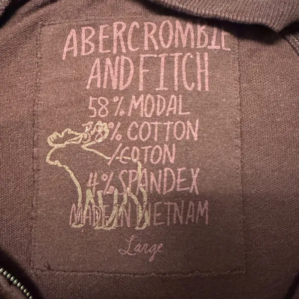 2149 | Abercrombie & Fitch Logo Elbow Patch Track Jacket Burgundy Womens L Y2K - Image 5