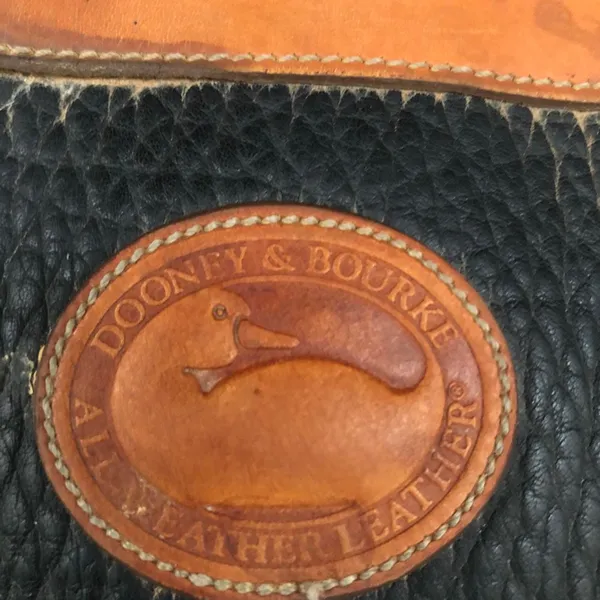 Vintage Dooney & Bourke Leather Black Brown Crossbody Shoulder Hand Bag Purse USA Made - Image 6