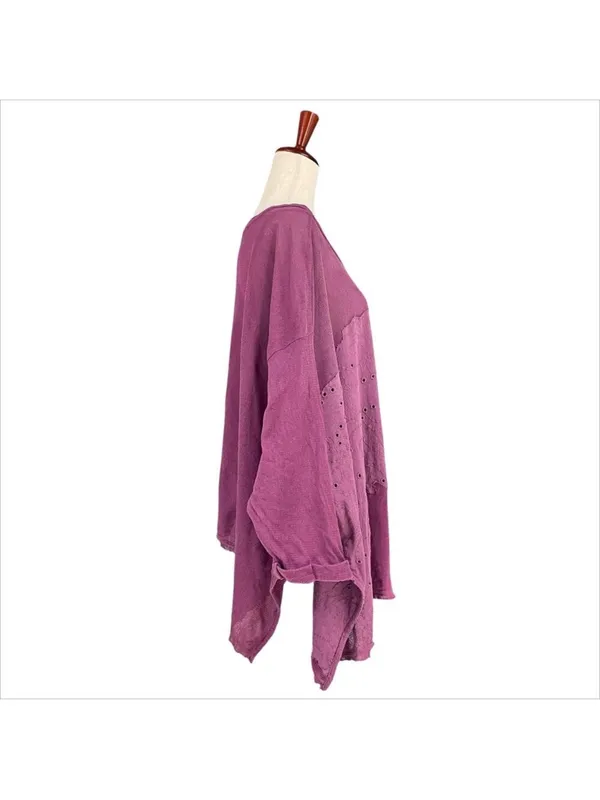$98 Free People Palm Tree Dreams Tunic top in berry cake L - Image 7