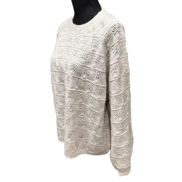 World Market Crew Neck Balloon Sleeve Knit Sweater Women's Size S/M Boho Peasant - Image 4