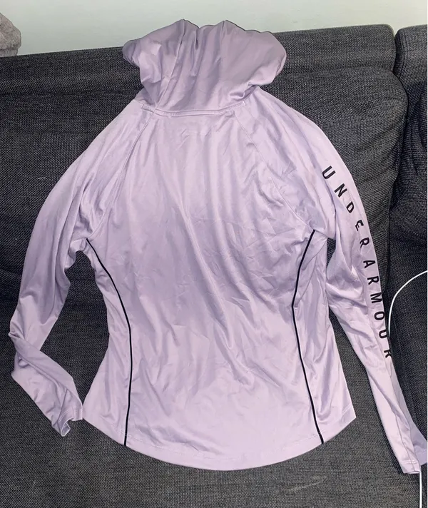 Under Armour Velocity Wordmark Loose Hoodie Lavender UA Tech HeatGear XL - Image 5
