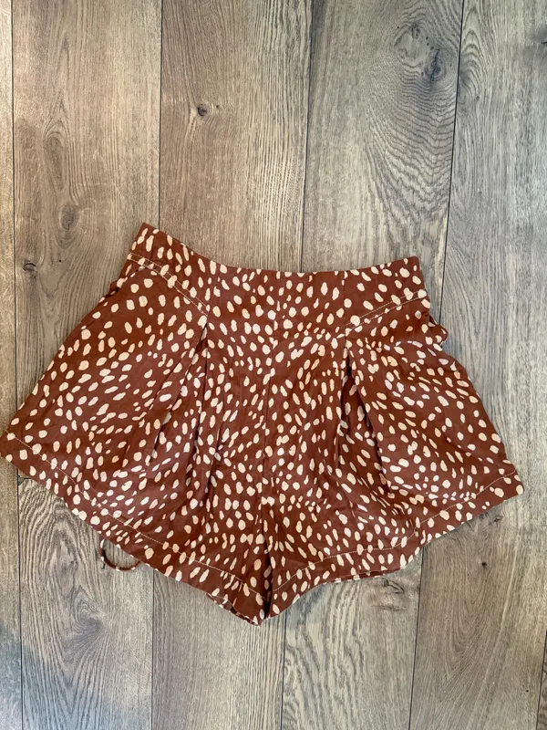 Free People Printed Bennett Shorts Fawn Brown - Image 4