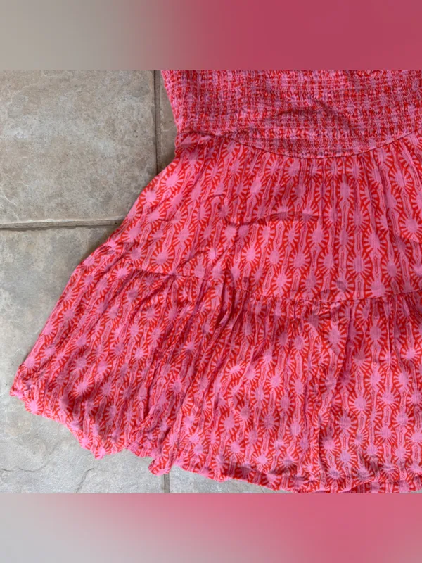Free People Sweet Annie Mini Dress in Pink Combo Size Medium - Image 4