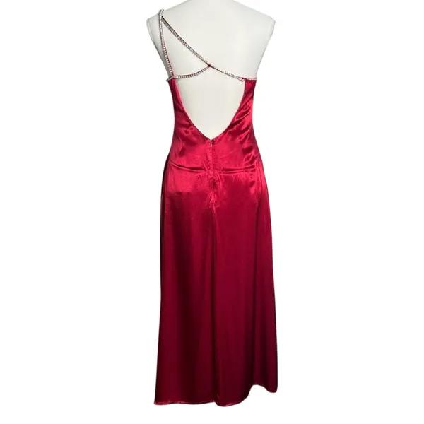 For Love And Lemons Elora Midi Slip Dress Red Rhinestones Size Small NWT - Image 6