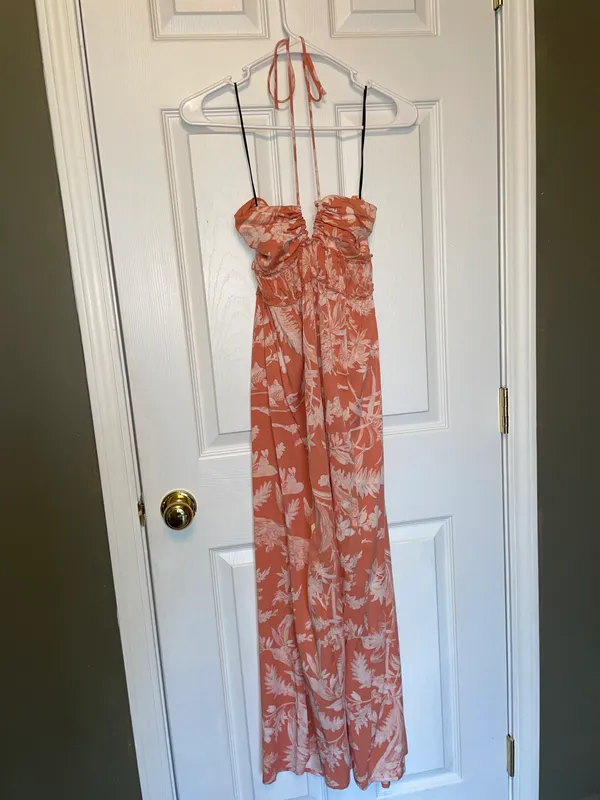 H&M Lovely Pink Floral Maxi Dress XS - Image 3