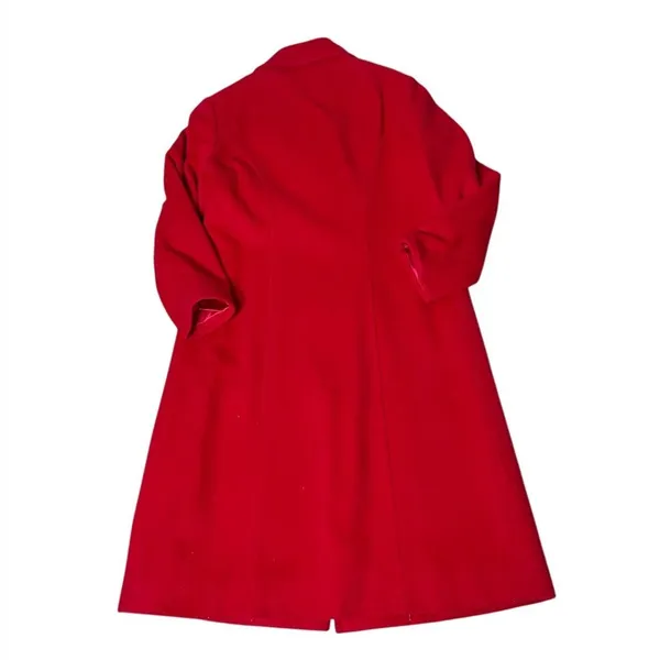 PETER PAN Tailors Red Coat Midi Lined Handmade Womens Small VINTAGE Hong Kong - Image 8