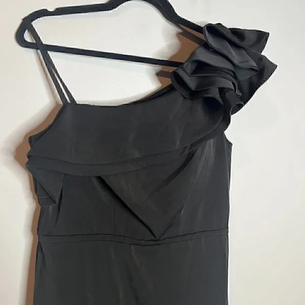 Ieena for Mac Duggal black Ruffle One-Shoulder Dress - Image 3