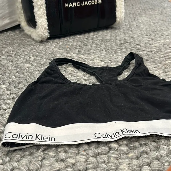 Calvin Klein Classic Black Razor Back Sports Bra Size Medium - Image 2
