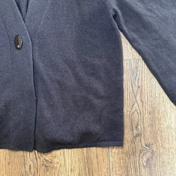 Sarah Spencer Brown Lambswool Angora Cardigan Sweater XL‎ Single Button V-Neck - Image 5