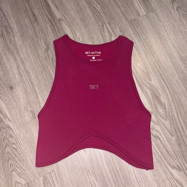SET Active Dark Pink Ribbed Sculpt-flex Workout Set - Image 2