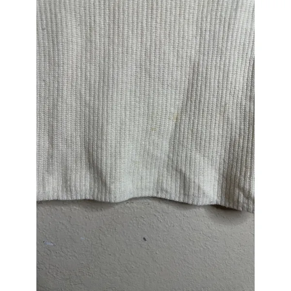 Jenni Kayne Cashmere Fisherman Sweater size XS Ivory Ribbed Crewneck - Image 4