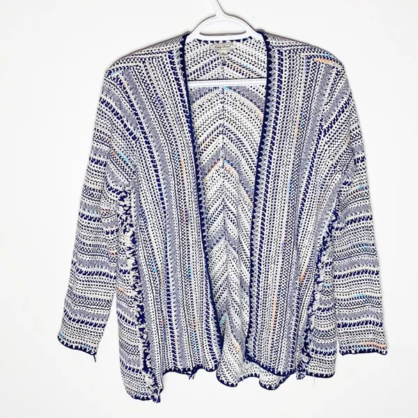 Lucky Brand Pottery boho fringed cardigan sz S - Image 2