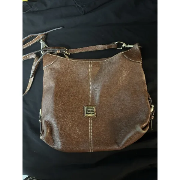 Vintage Dooney & Bourke Crossbody Purse Brown Adjustable Multiple Pockets - Image 5