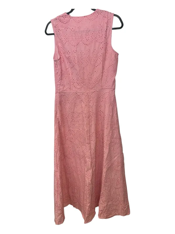 CoMMENSE Cotton Sleeveless Embroidered Eyelet Dress with Deep V Neck Small NWT - Image 3