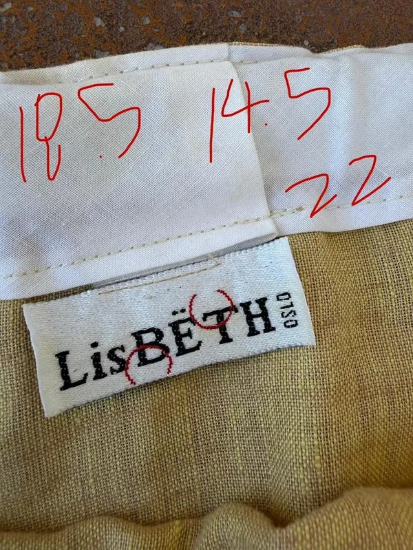 VTG Lisbeth Oslo yellow linen pants with elastic waistband sz XL - Image 3