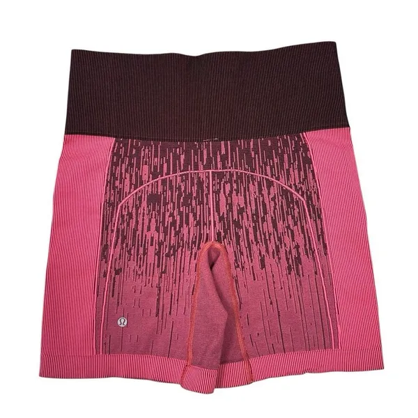 Lululemon Sculpt Short Electric Coral Pink Black seamless all sport High Waist 6 - Image 2