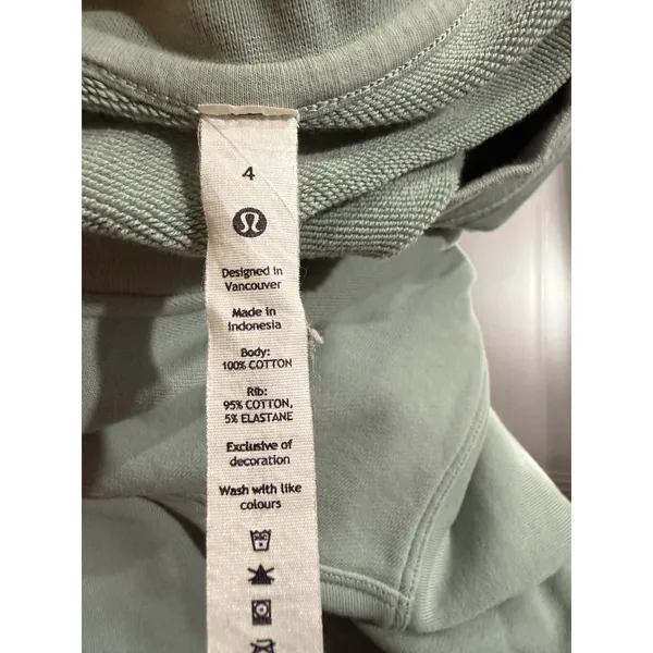Lululemon Perfectly Oversized Crew Sweatshirt Sage Green Cotton Pullover‎ Size 4 - Image 6