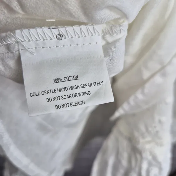 NWT Selfie Leslie Hayden White Eyelet Cotton Milkmaid Puff Sleeve Mini Dress M - Image 8