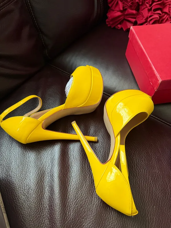 Women's Party Sexy Super High Platform Nightclub Peep Toe Sandals Shoes size 7 - Image 5